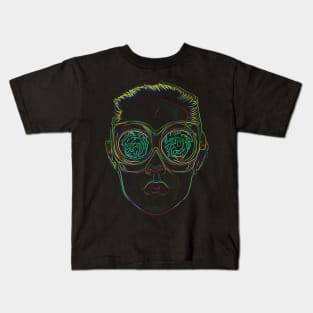 Synthwave Girl Outline Kids T-Shirt